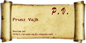 Prusz Vajk névjegykártya